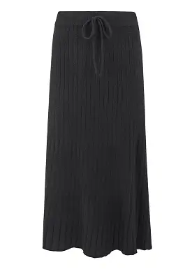 Soft Rebels Mary Midi Skirt Knit SR522-200 Nederdel - Black