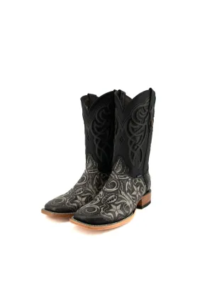 Star Hand Tooled Natural Square Toe Cowboy Boot FINAL SALE