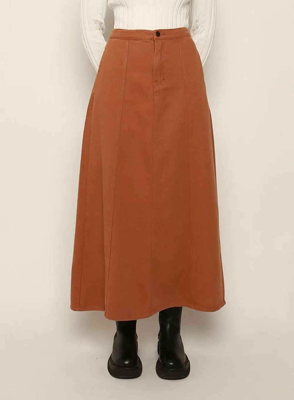 Stassy Midi Skirt-TAN