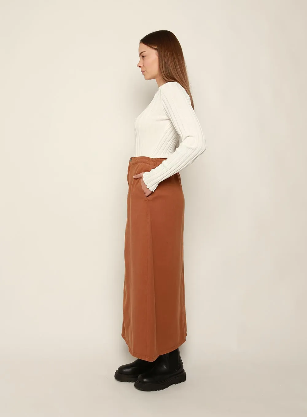 Stassy Midi Skirt-TAN