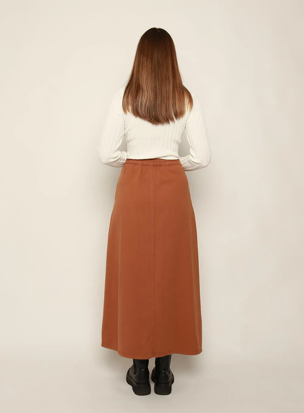 Stassy Midi Skirt-TAN