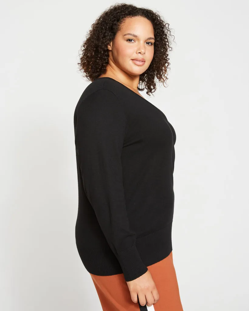 Statement Wrap Sweater - Black