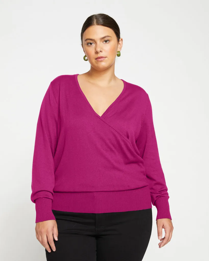 Statement Wrap Sweater - Rothko Purple