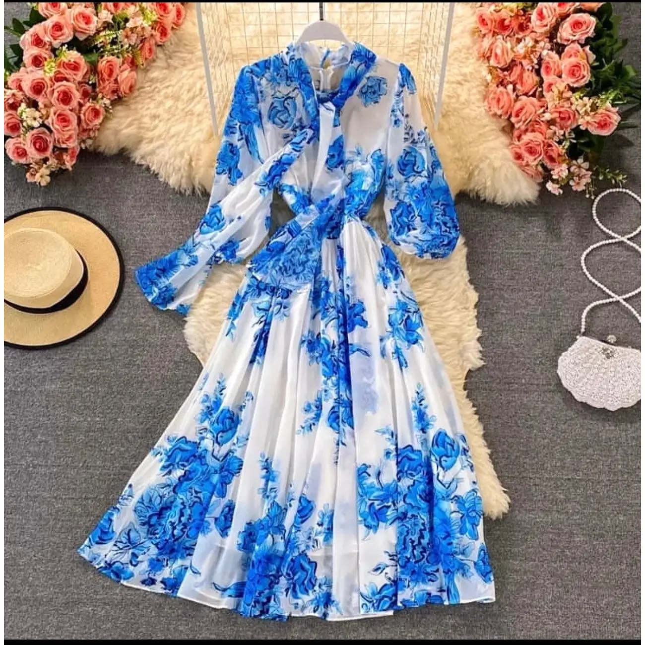 Summer Bohemian Chiffon Long Floral Dress