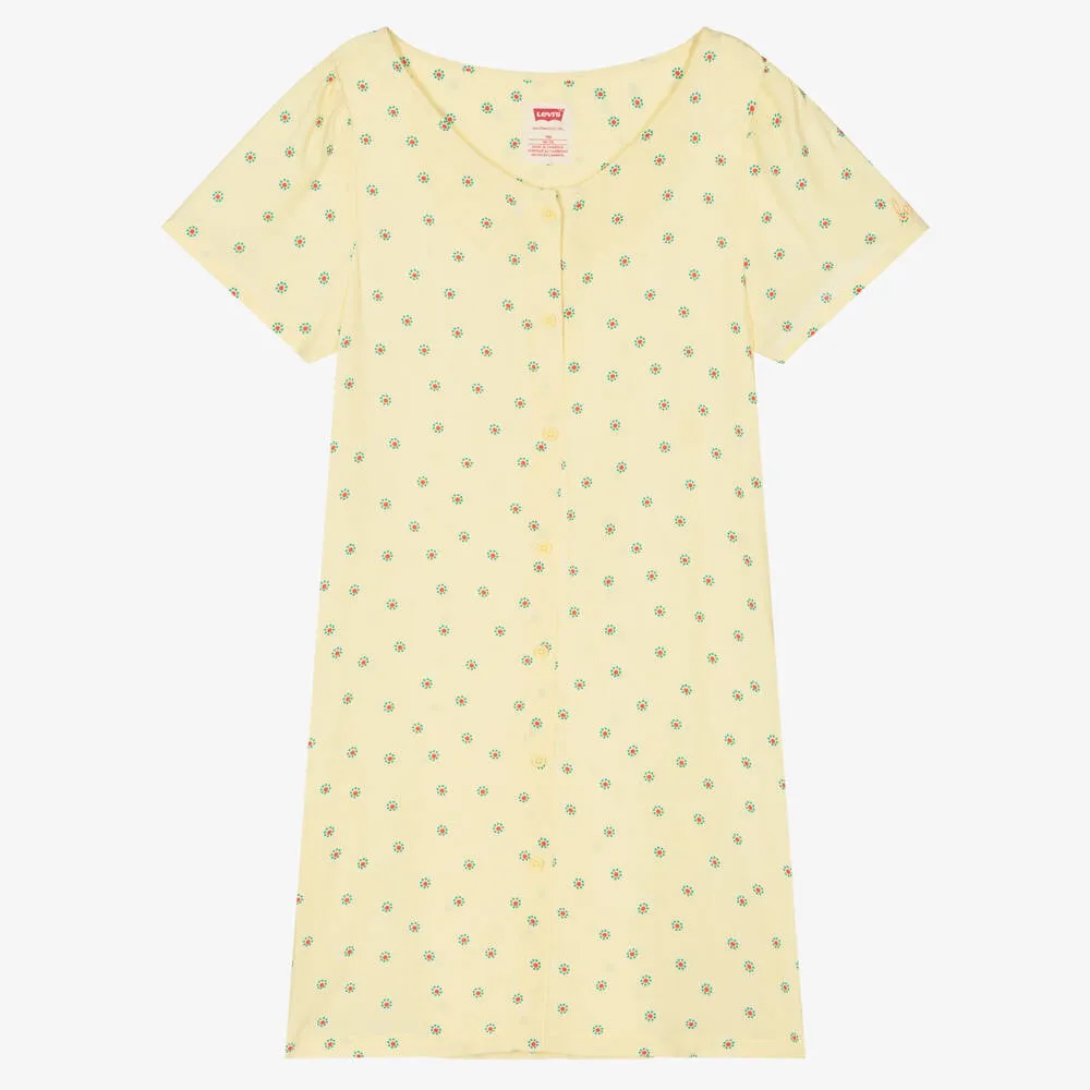 Teen Girls Yellow Floral Dress