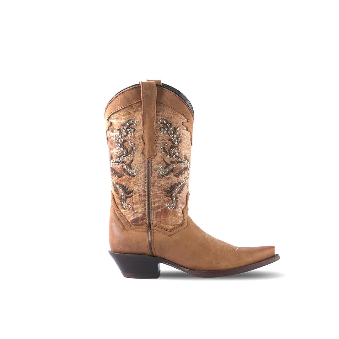 Texas Country Womens Western Boot Cedro Camel Retro E350-1