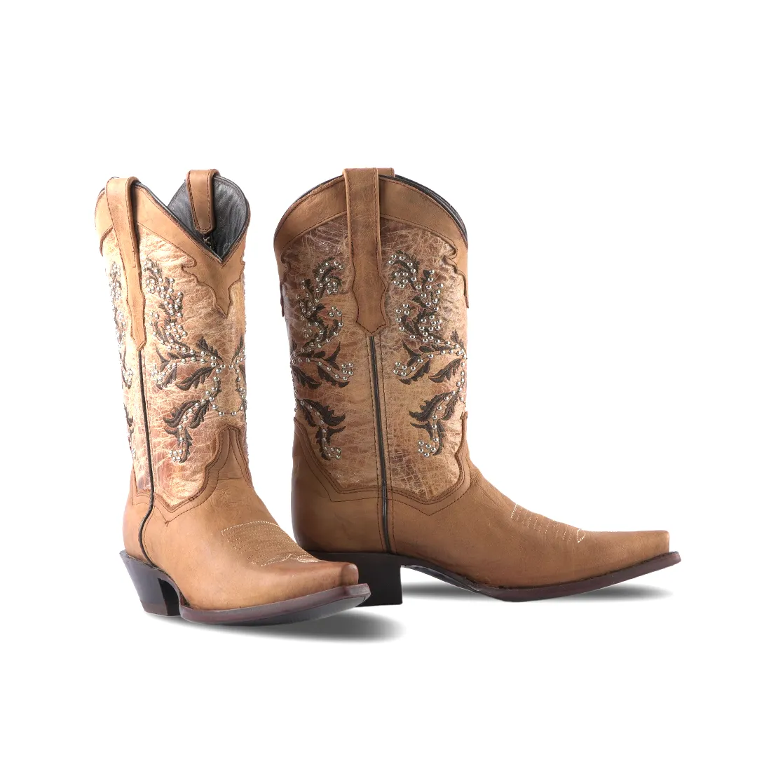 Texas Country Womens Western Boot Cedro Camel Retro E350-1