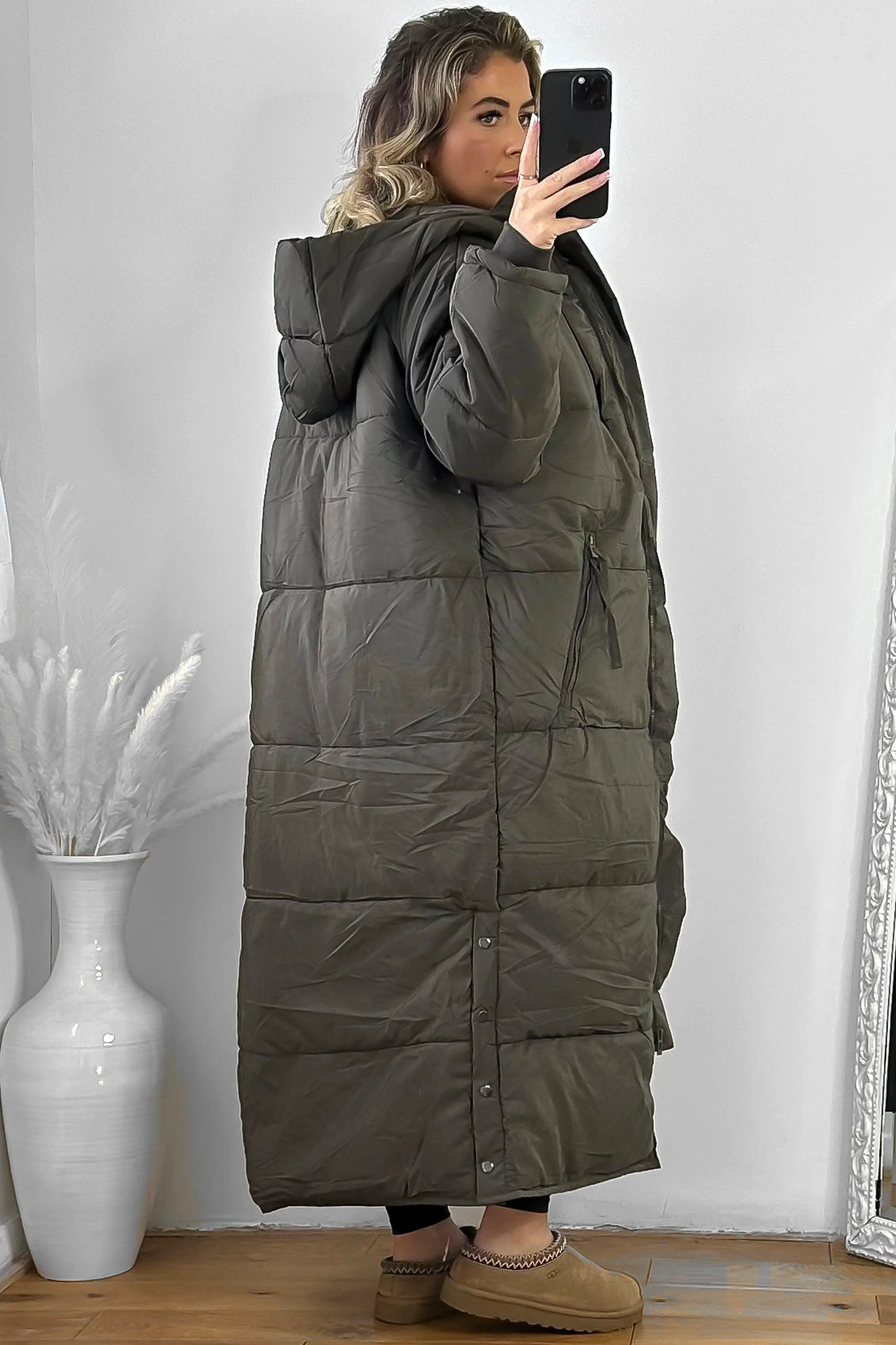 Thick Padded Maxi Parka Jacket