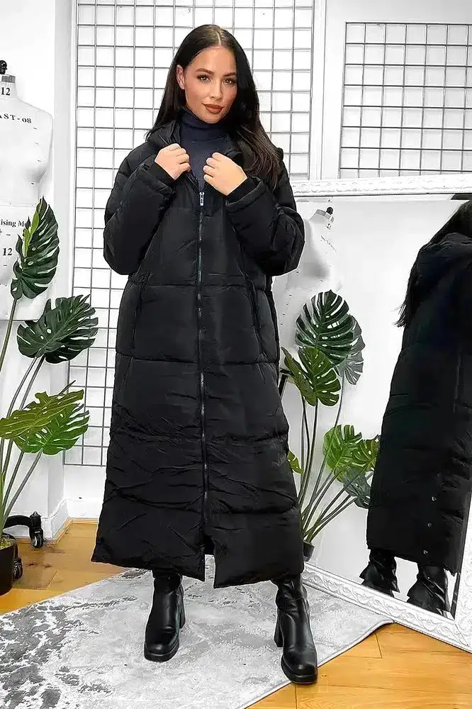 Thick Padded Maxi Parka Jacket