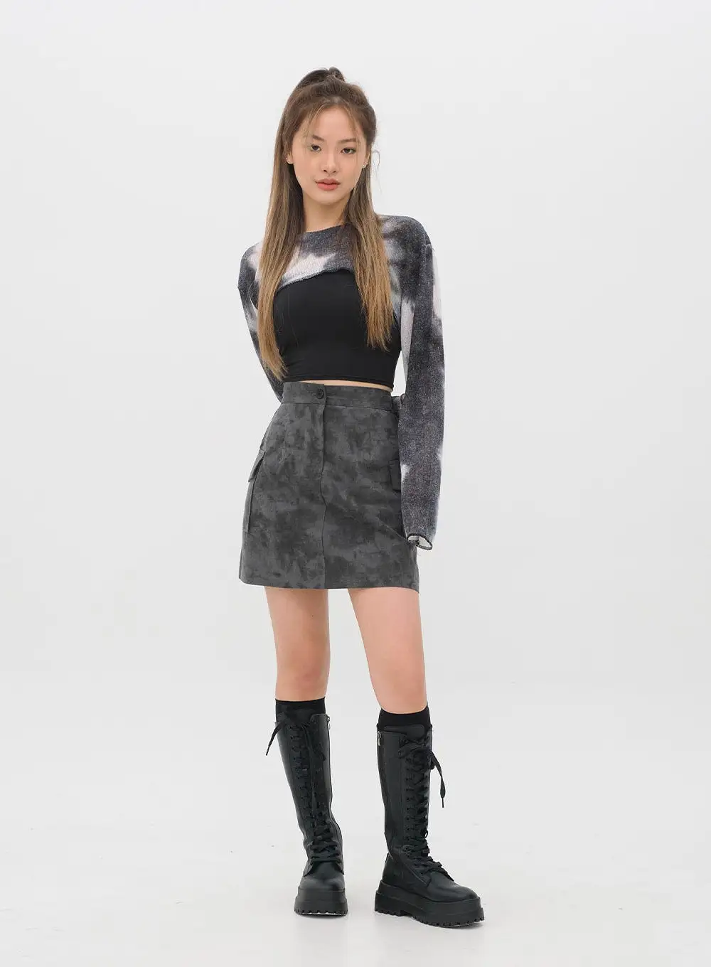 Tie Dye Cargo Mini Skirt CM11