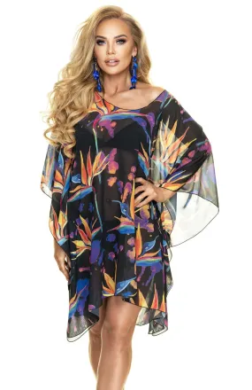 Tropical night print beach tunic