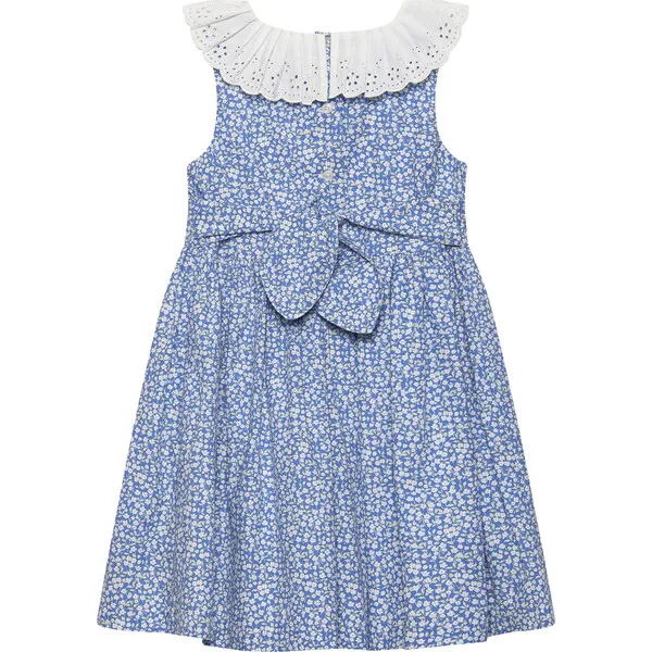 Trotters London Francesca Mini Floral Dress, Mini Blue Floral