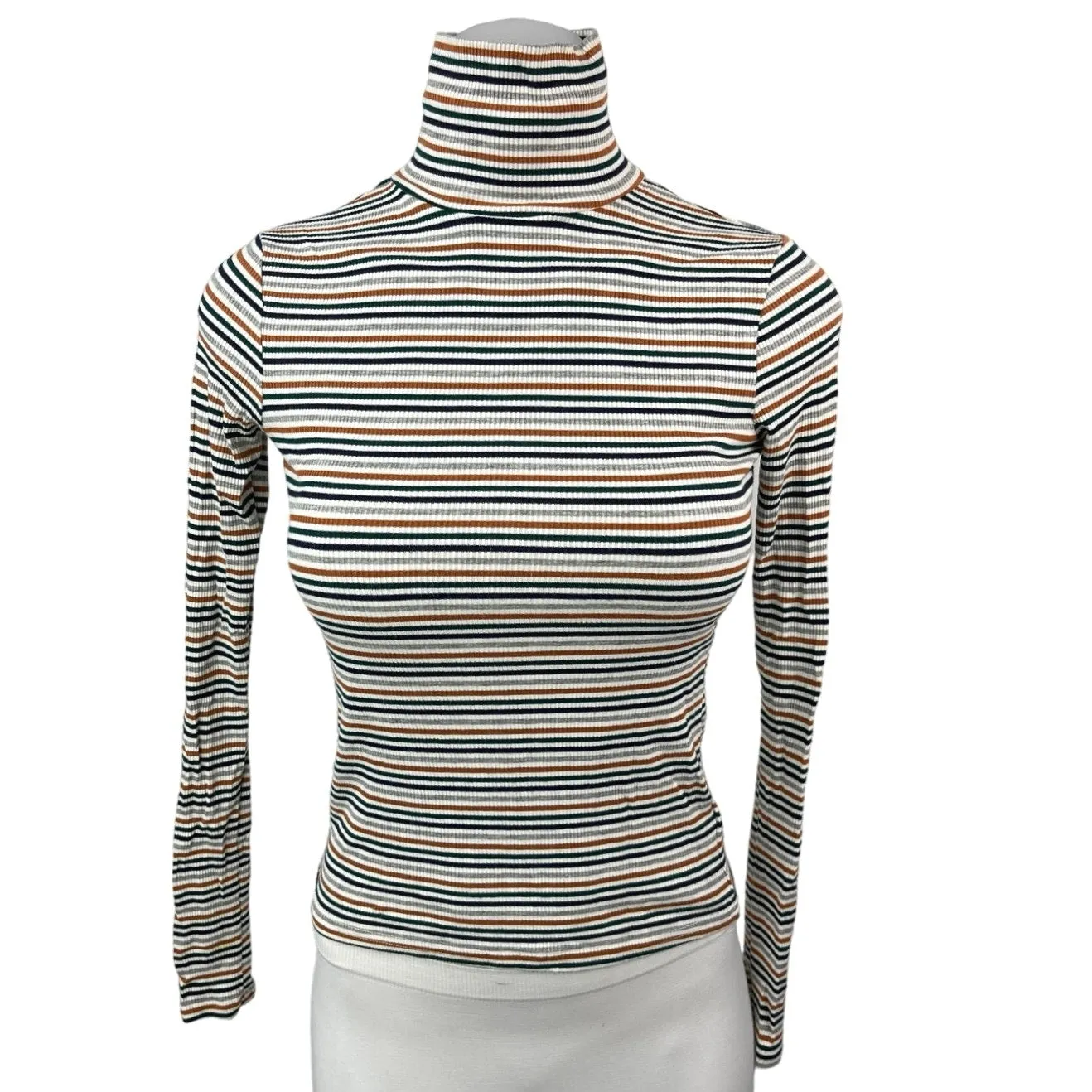 Urban Outfitters Womens Multicolor Stripe Turtleneck Knit Pullover Sweater Top S