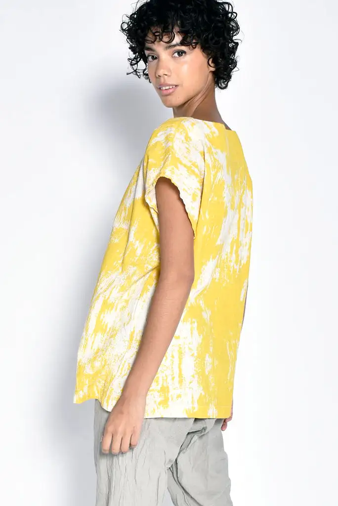 UZI BARK PRINT TUNIC TOP