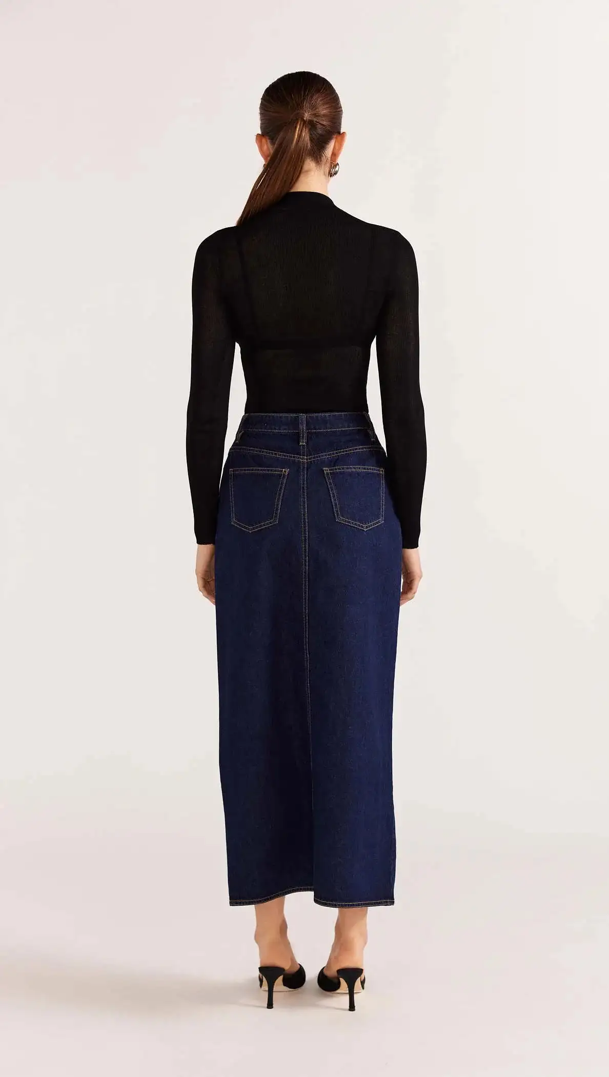 Vara Denim Midi Skirt - Indigo