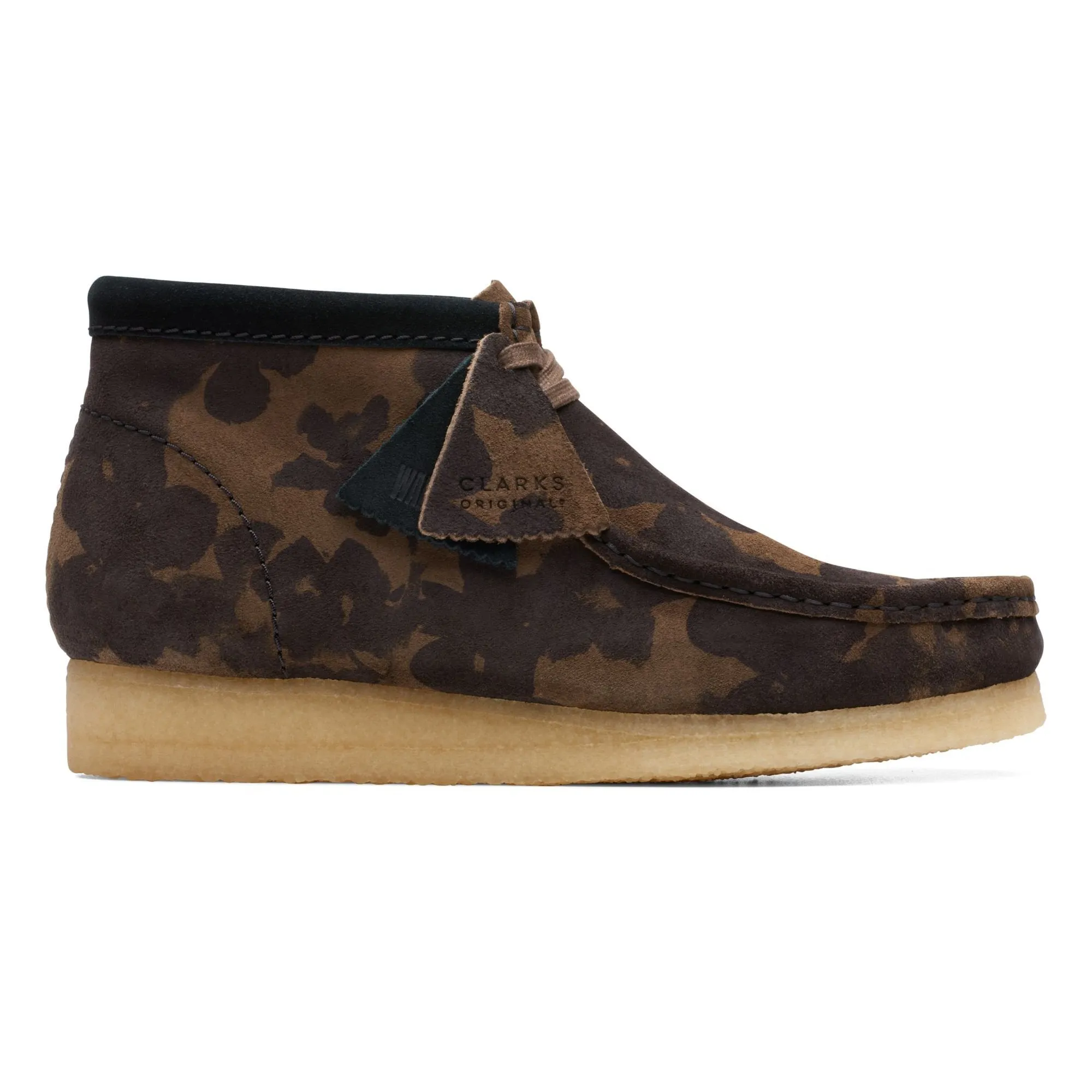 Wallabee Boot Black / Khaki Floral