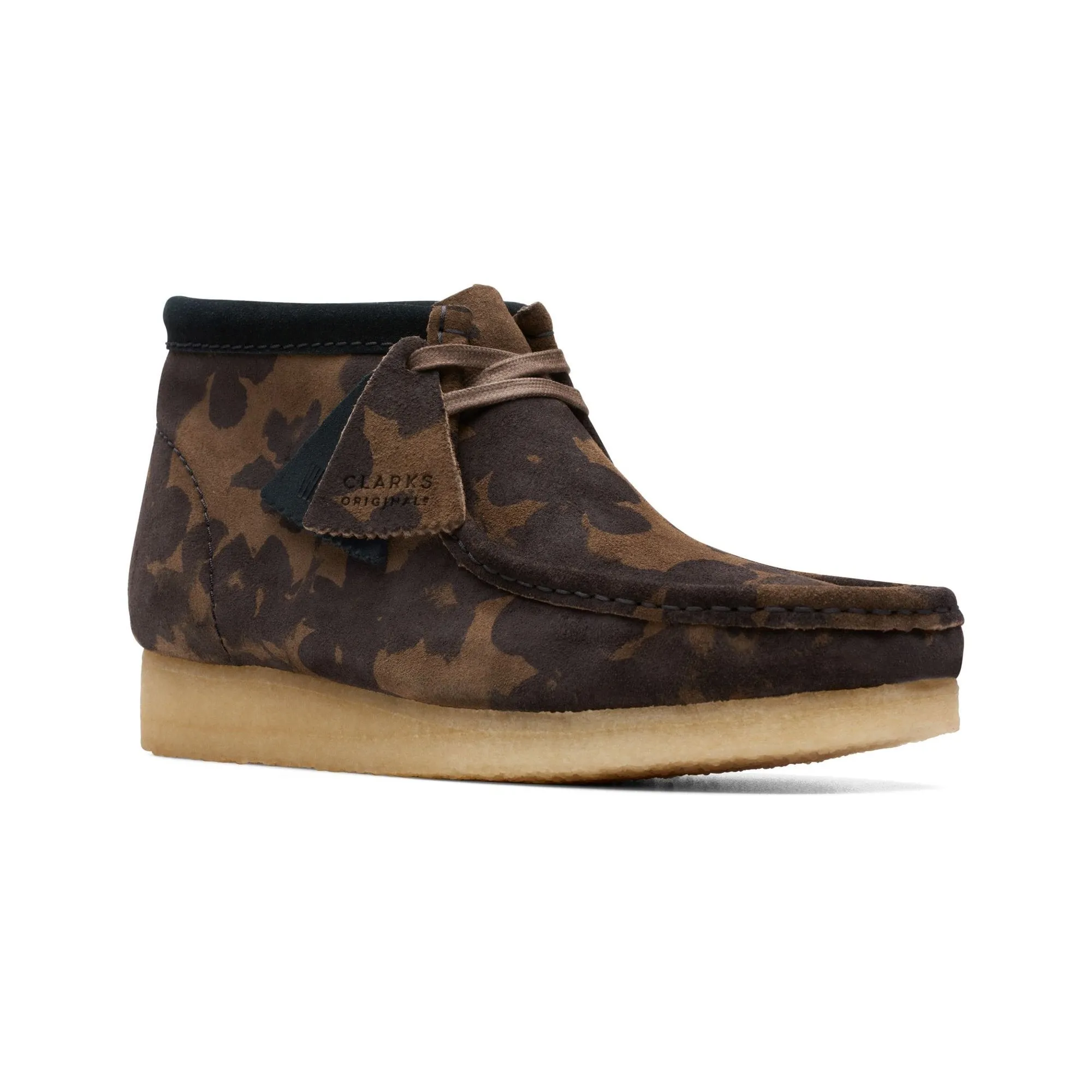 Wallabee Boot Black / Khaki Floral