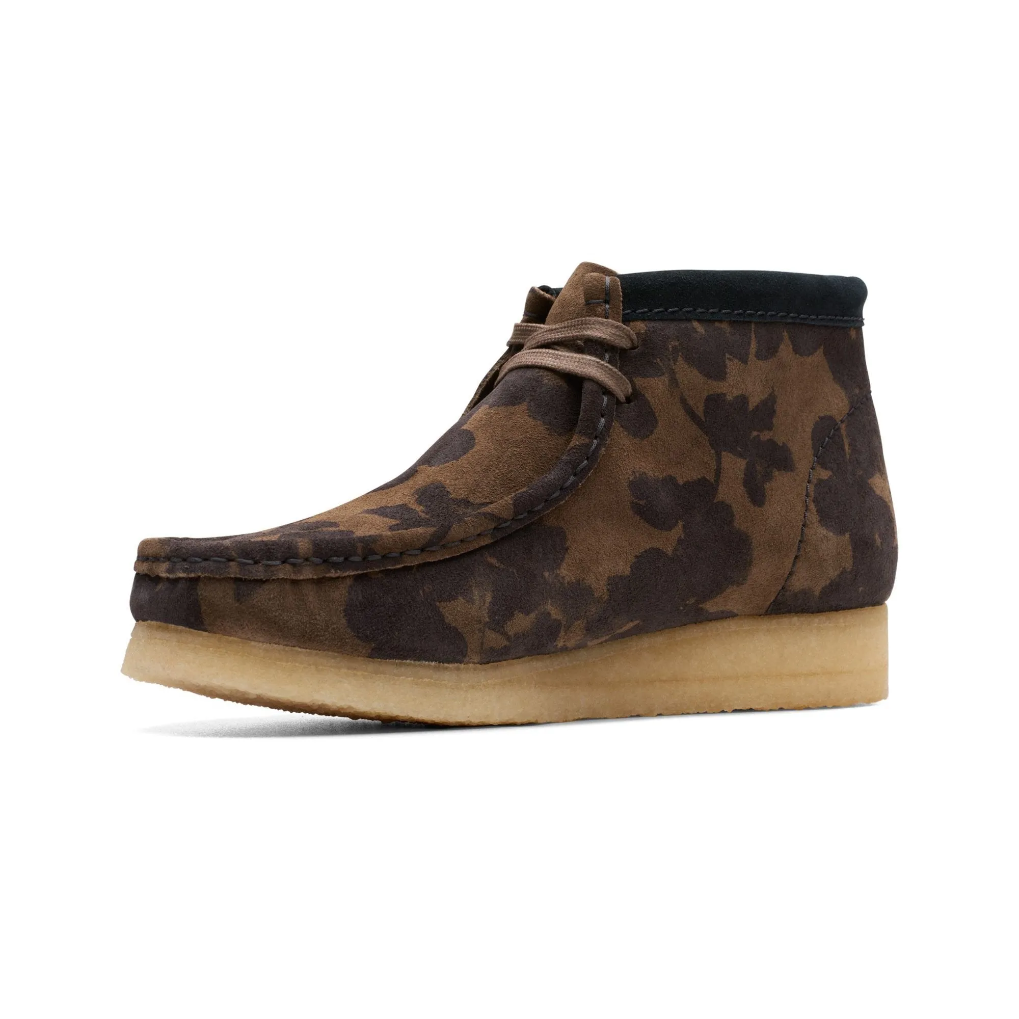 Wallabee Boot Black / Khaki Floral