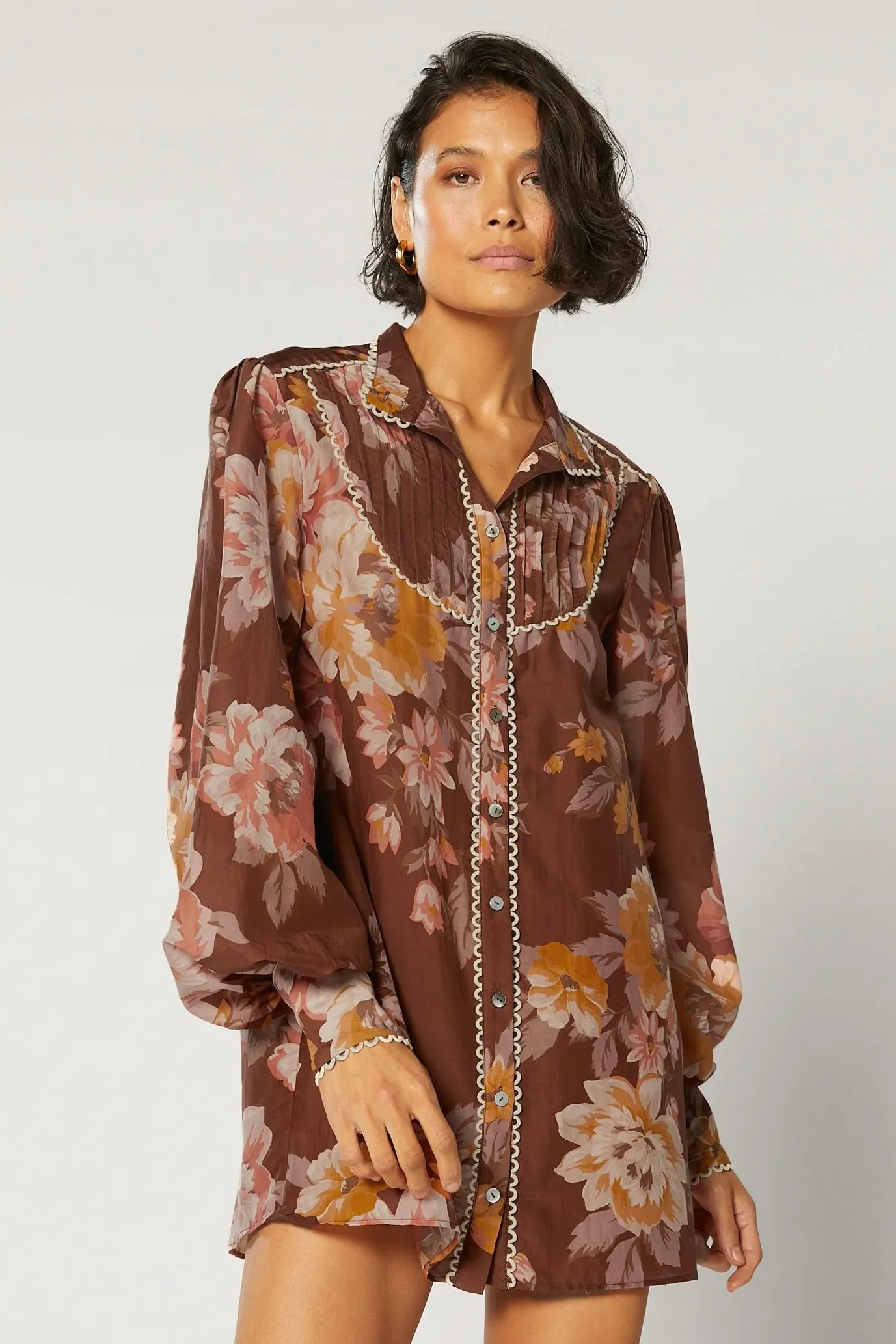 Winona Dahlia Shirt Dress - Print