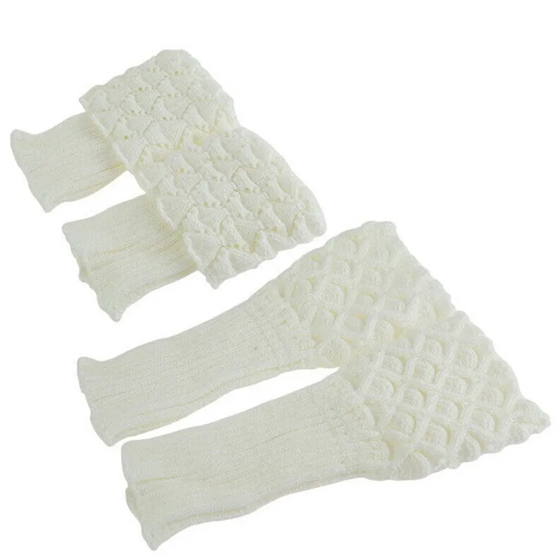 Women Crochet Boot Cuffs Shell Knitted Toppers Boot Socks Leg Warmer 7 Colors SM6