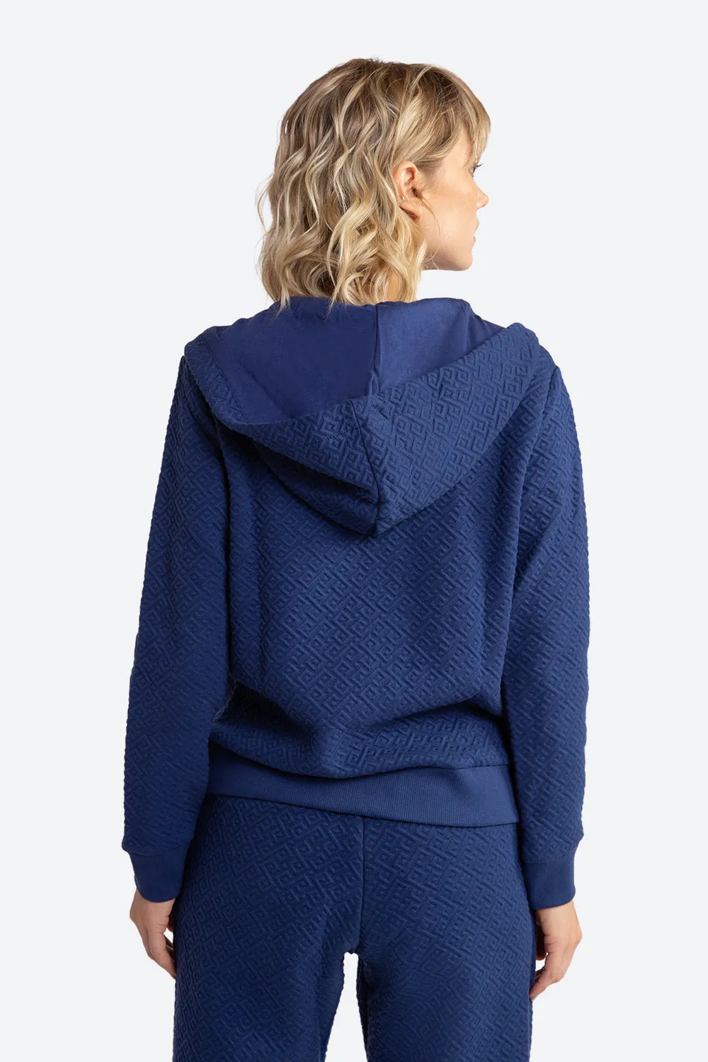 Women's Alsina Gaucho Pattern Zip Hoodie in Navy