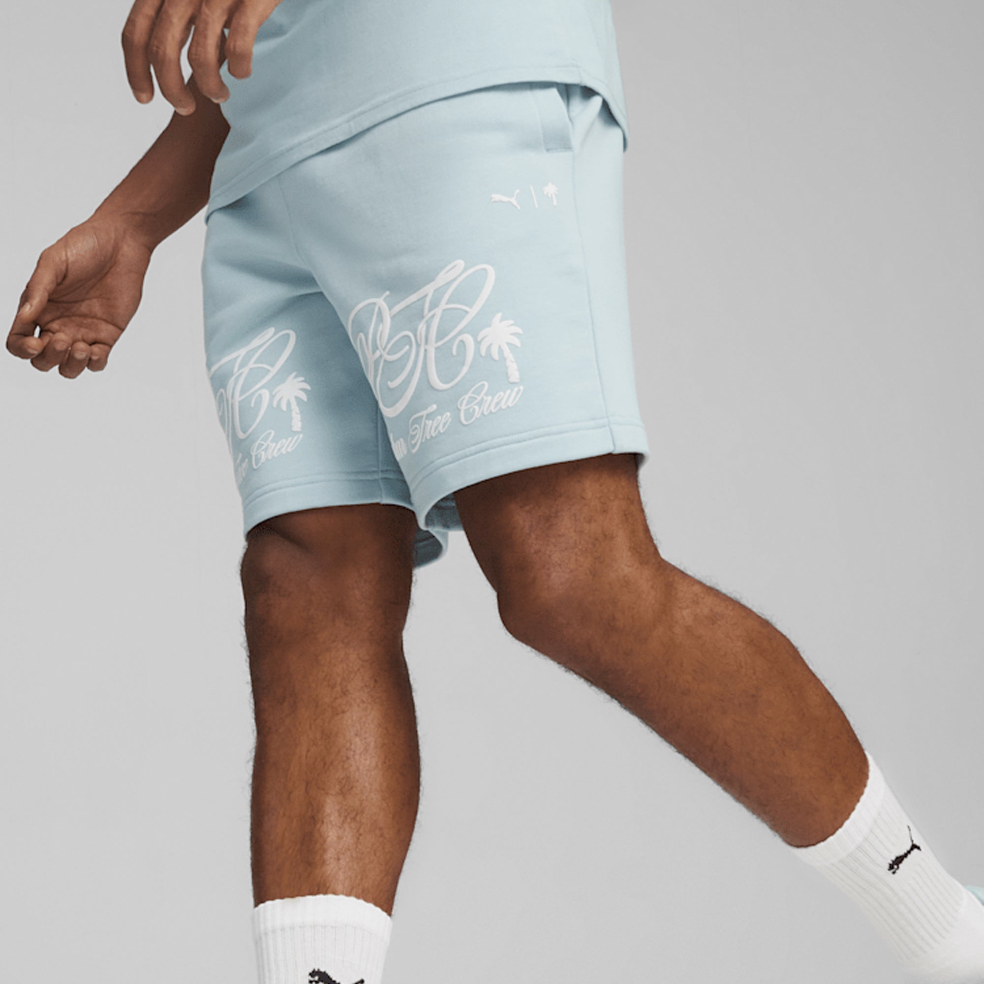 X PALM TREE CREW SHORTS 'BLUE'