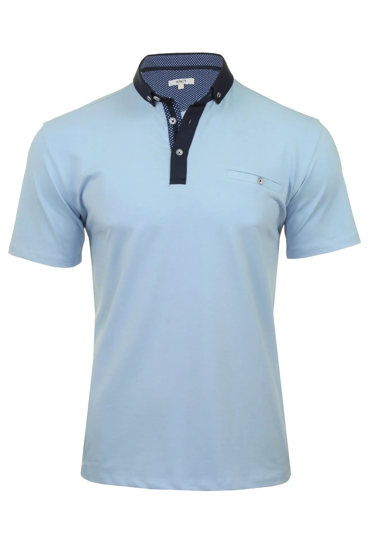 Xact Mens Polo Shirt with Short Sleeves and Button Down Collar