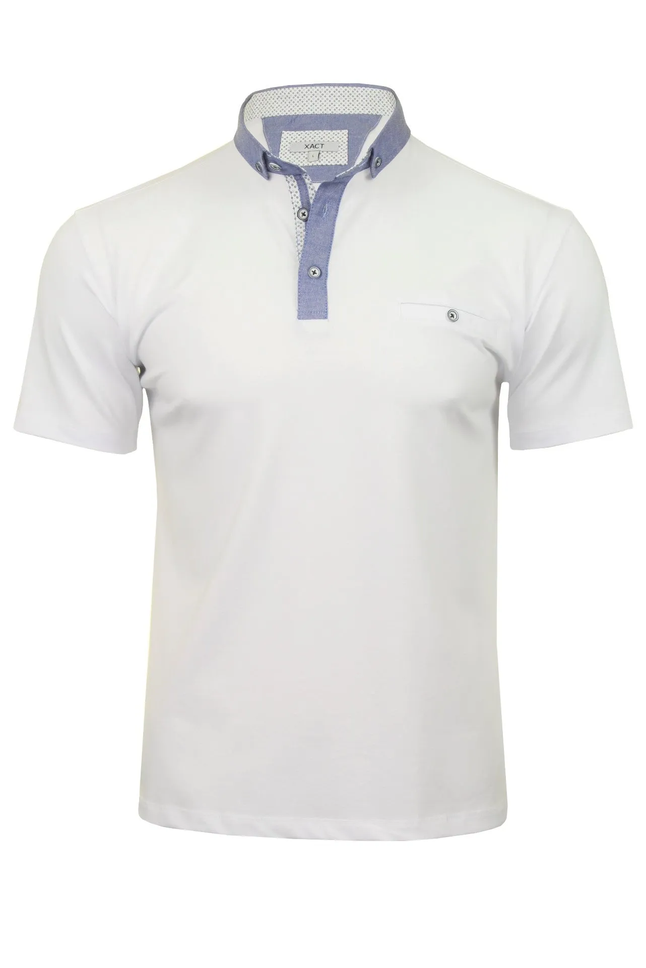 Xact Mens Polo Shirt with Short Sleeves and Button Down Collar