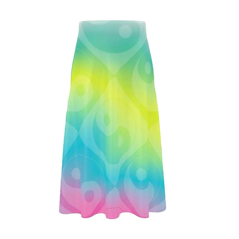 Yin & Yang Ombre Midi Skirt