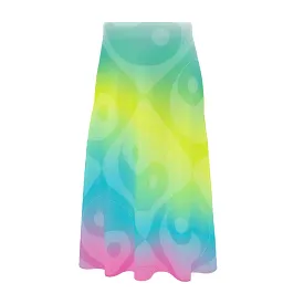 Yin & Yang Ombre Midi Skirt