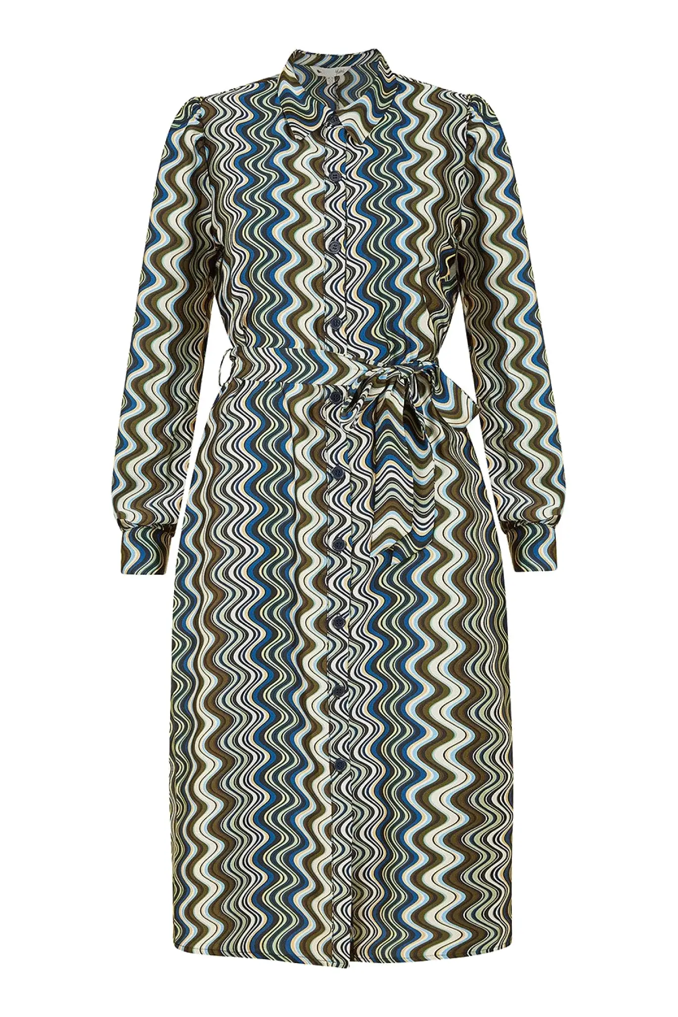 Yumi Multicolour Abstract Stripes Shirt Dress