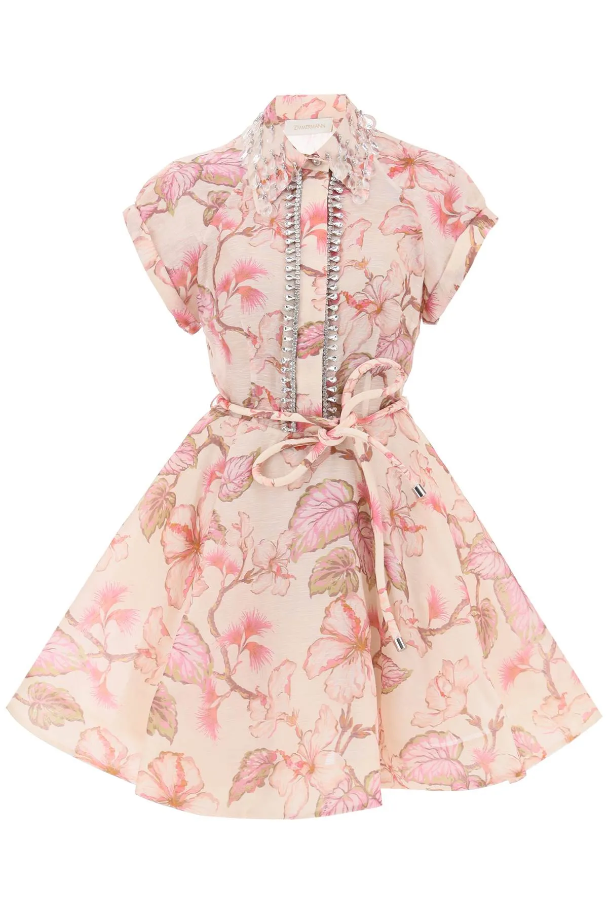 Zimmermann             Matchmaker Flip Floral Dress With Appliqués   Pink